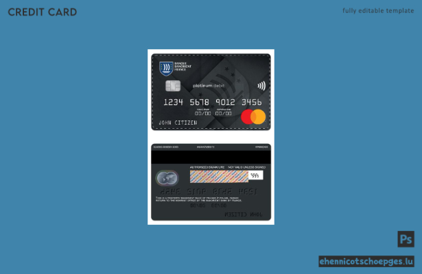 Beispielvorschau der Banorient France Bank Platinum Debit Mastercard